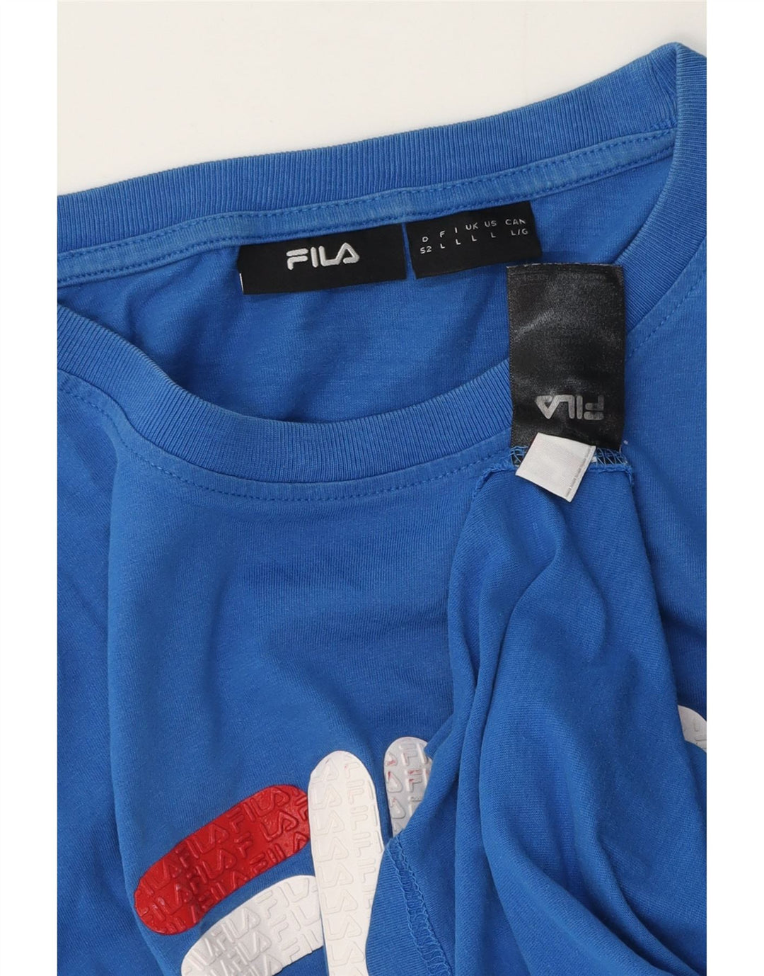 Fila Herre Grafisk T-Shirt Top Stor Blå Bomuld