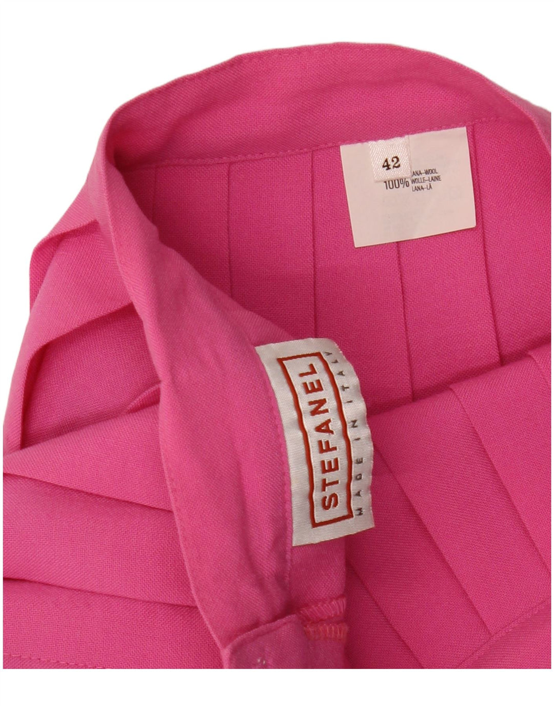 Stefanel Dame Mini Knive Plisseret nederdel IT 42 Medium W25 Pink Uld
