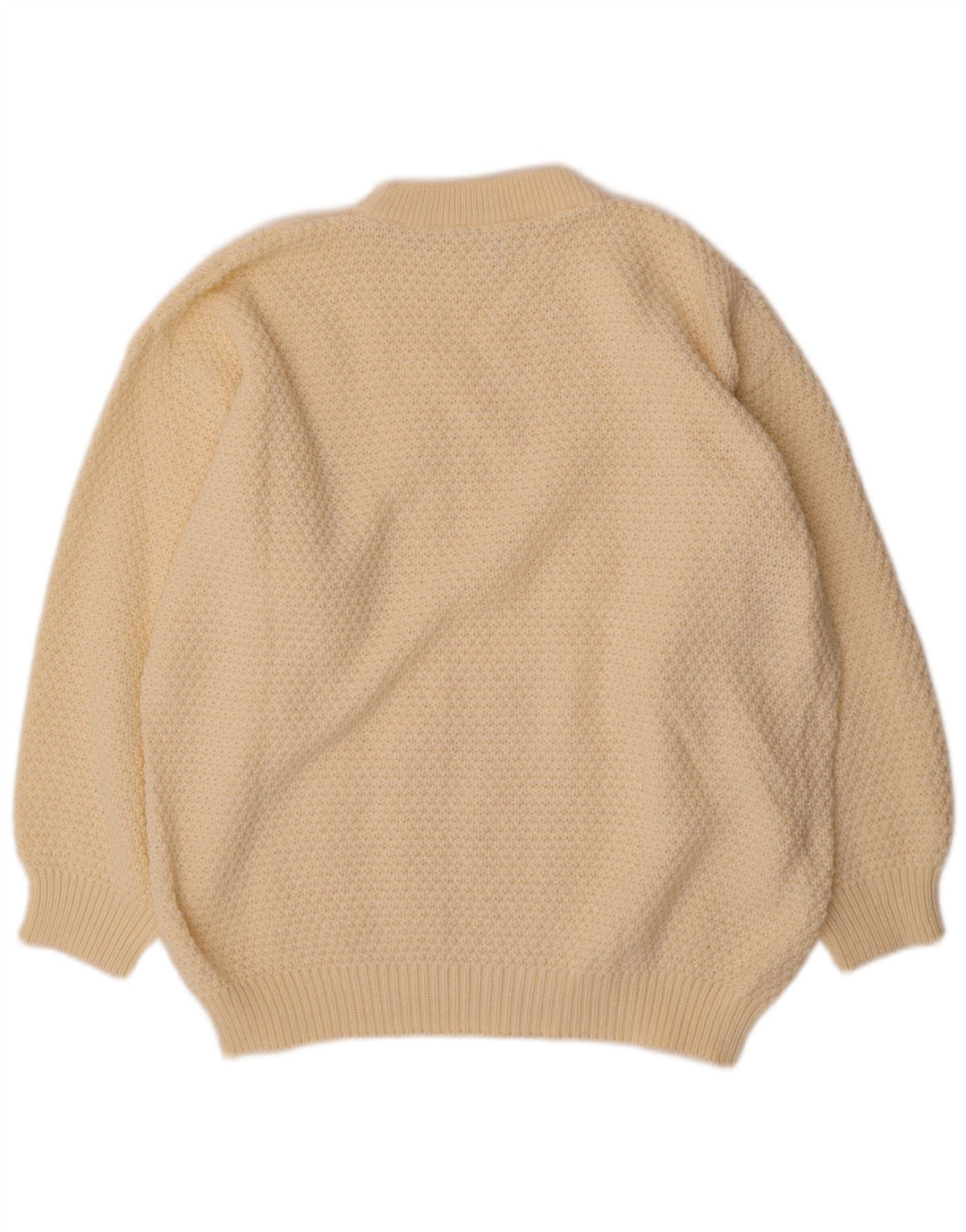 VINTAGE Dame sweater med rund hals DK 20 2XL Off White polyakryl