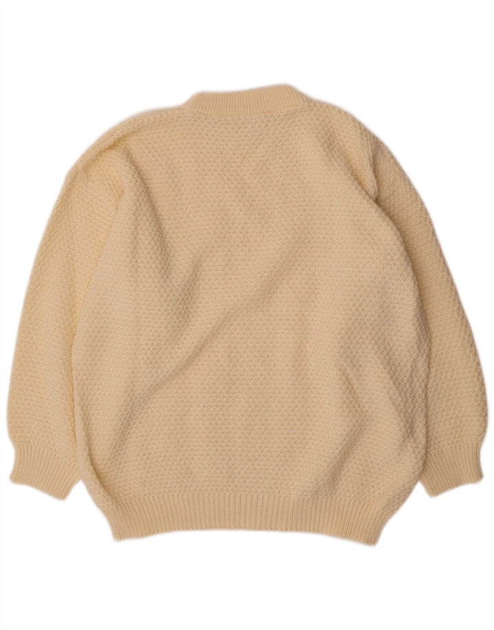 VINTAGE Dame sweater med rund hals DK 20 2XL Off White polyakryl