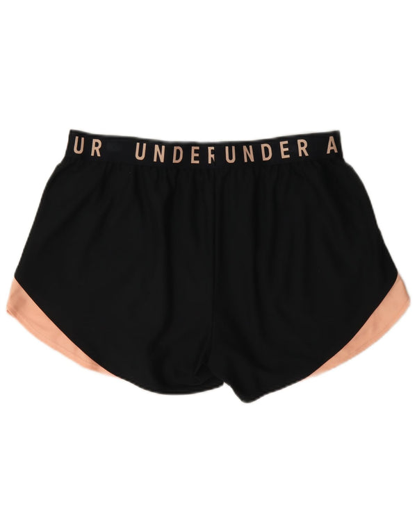 Under Armour Dame Heat Gear Graphic Sports Shorts UK 16 Large Black
