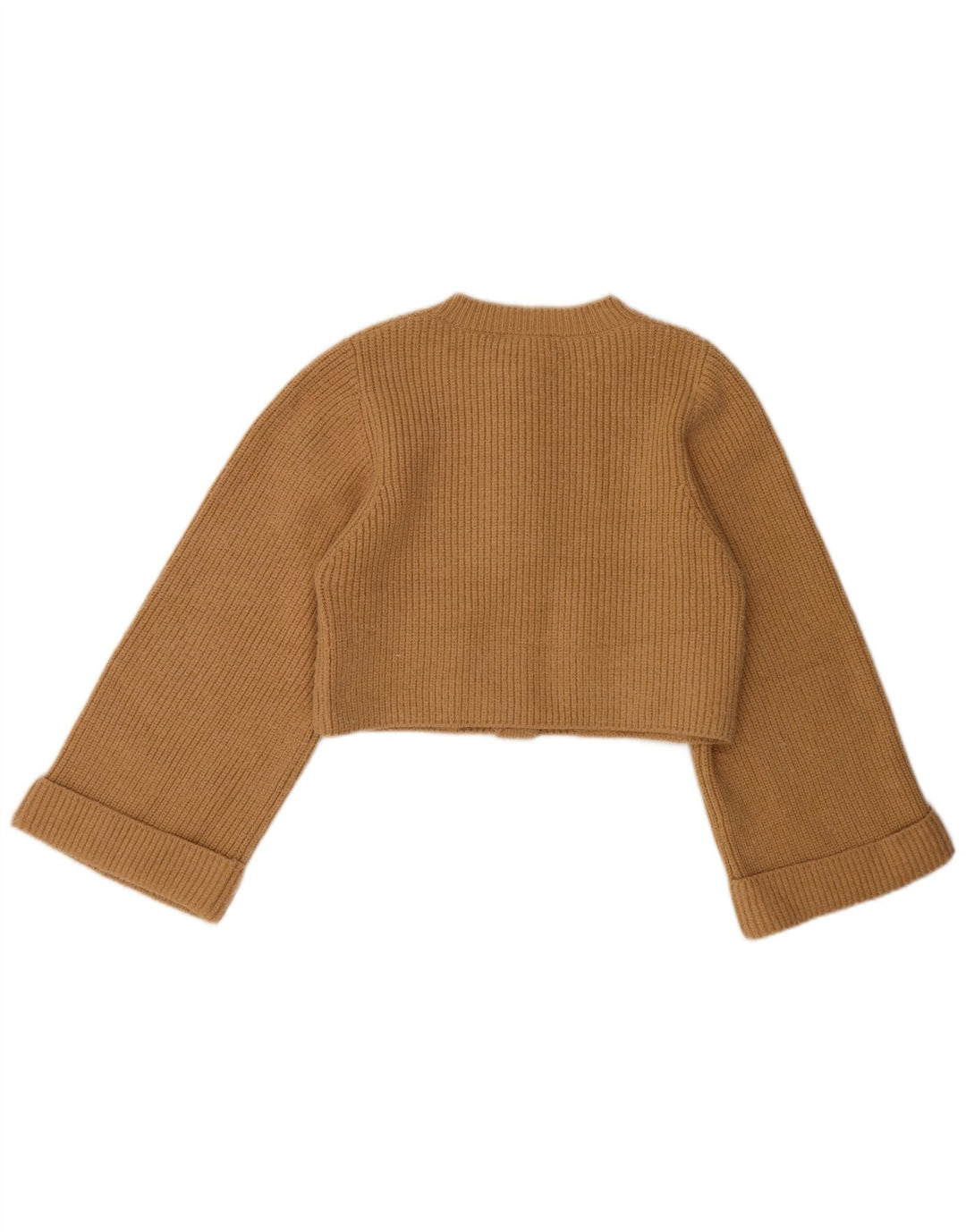 Zara Womens Crop Cardigan Sweater UK 12 Medium Beige