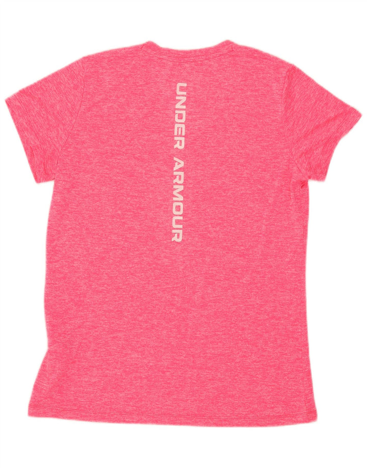 Under Armour Grafisk T-shirt top til kvinder UK 12 Medium Pink Flecked Polyester