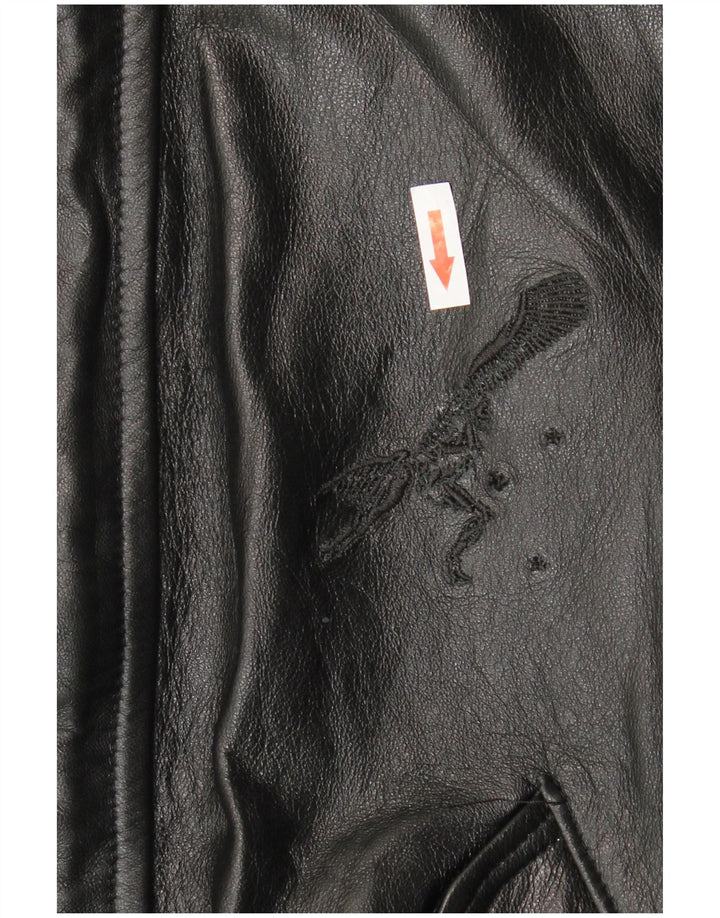 VINTAGE Herre læderjakke UK 36 Lille sort læder