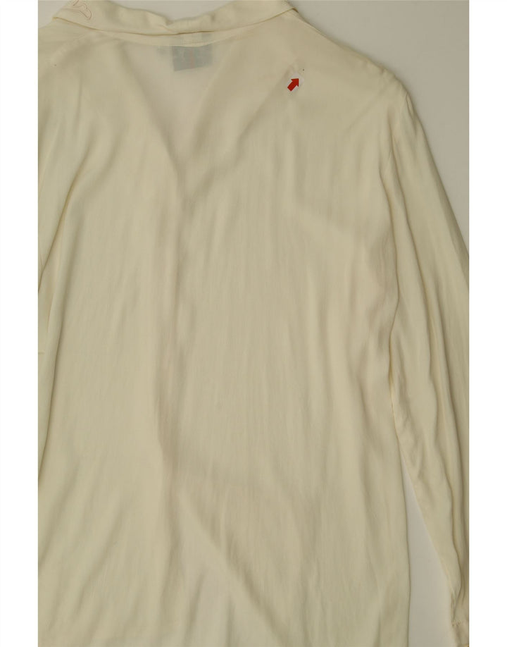 VINTAGE Womens Shirt Blouse IT 46 Large Off White Acetate Vintage Vintage and Second-Hand Vintage from Messina Hembry 