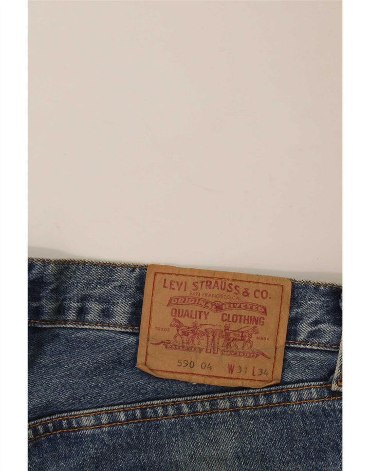 Levi's Dame 590 Straight Jeans W31 L32 Blå Bomuld