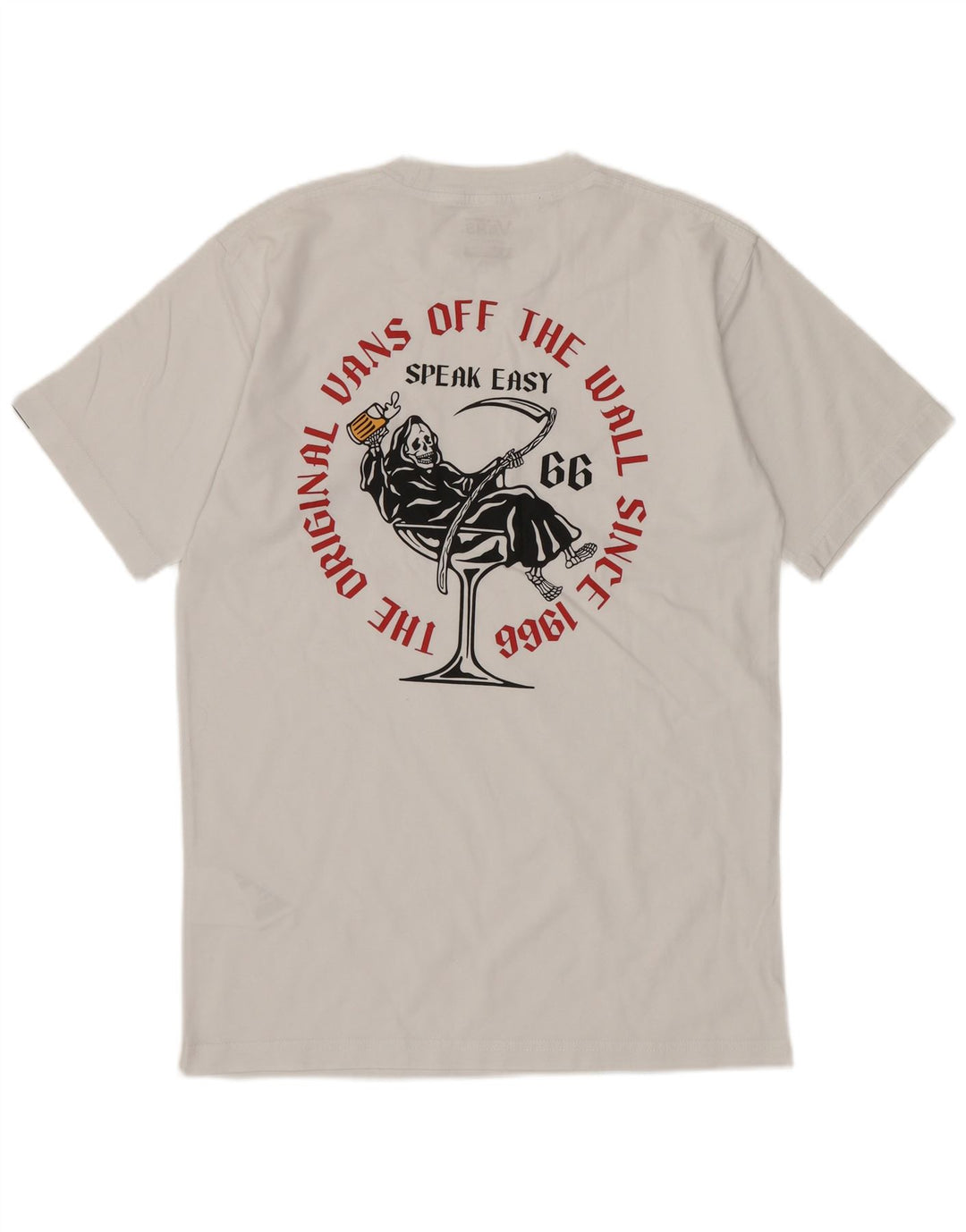 VANS Herre Classic Fit Grafisk T-Shirt Top Lille Hvid Bomuld