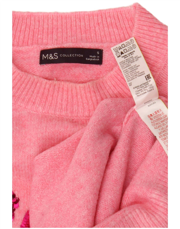 Marks & Spencer Dame sweater med rund hals DK 10 Small Pink Winter