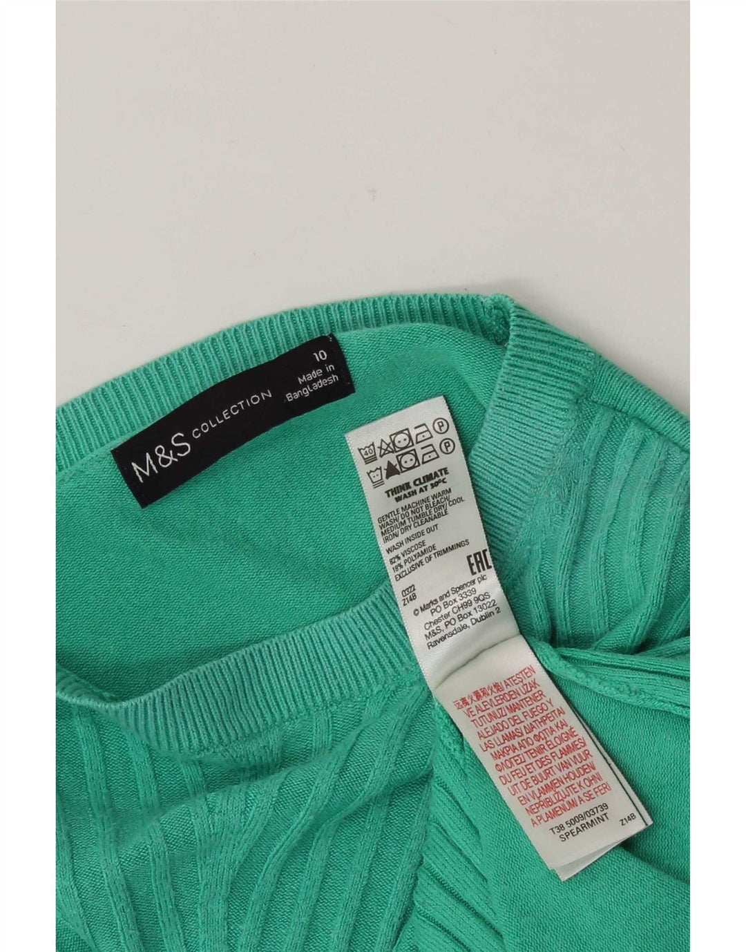 Marks & Spencer Damebluse Top UK 10 Lille grøn viskose