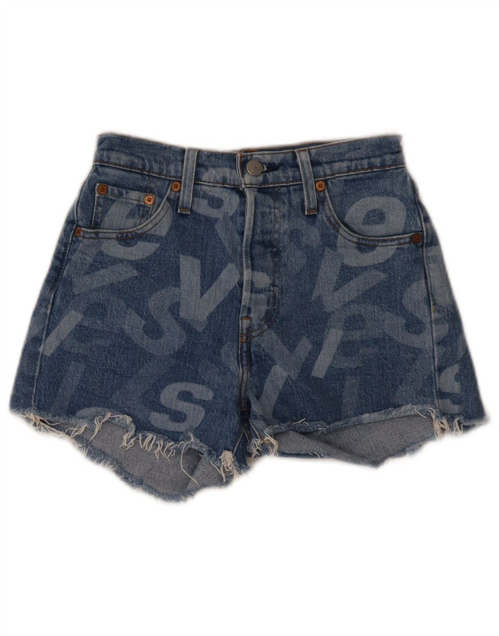 Levi's grafiske denimshorts til kvinder W23 2XS blå bomuld