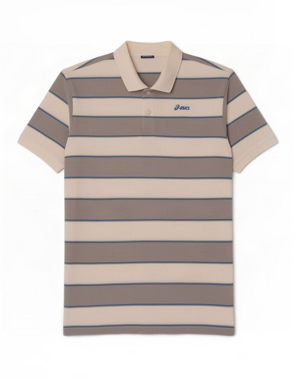 Asics herre poloshirt Medium hvid stribet bomuld