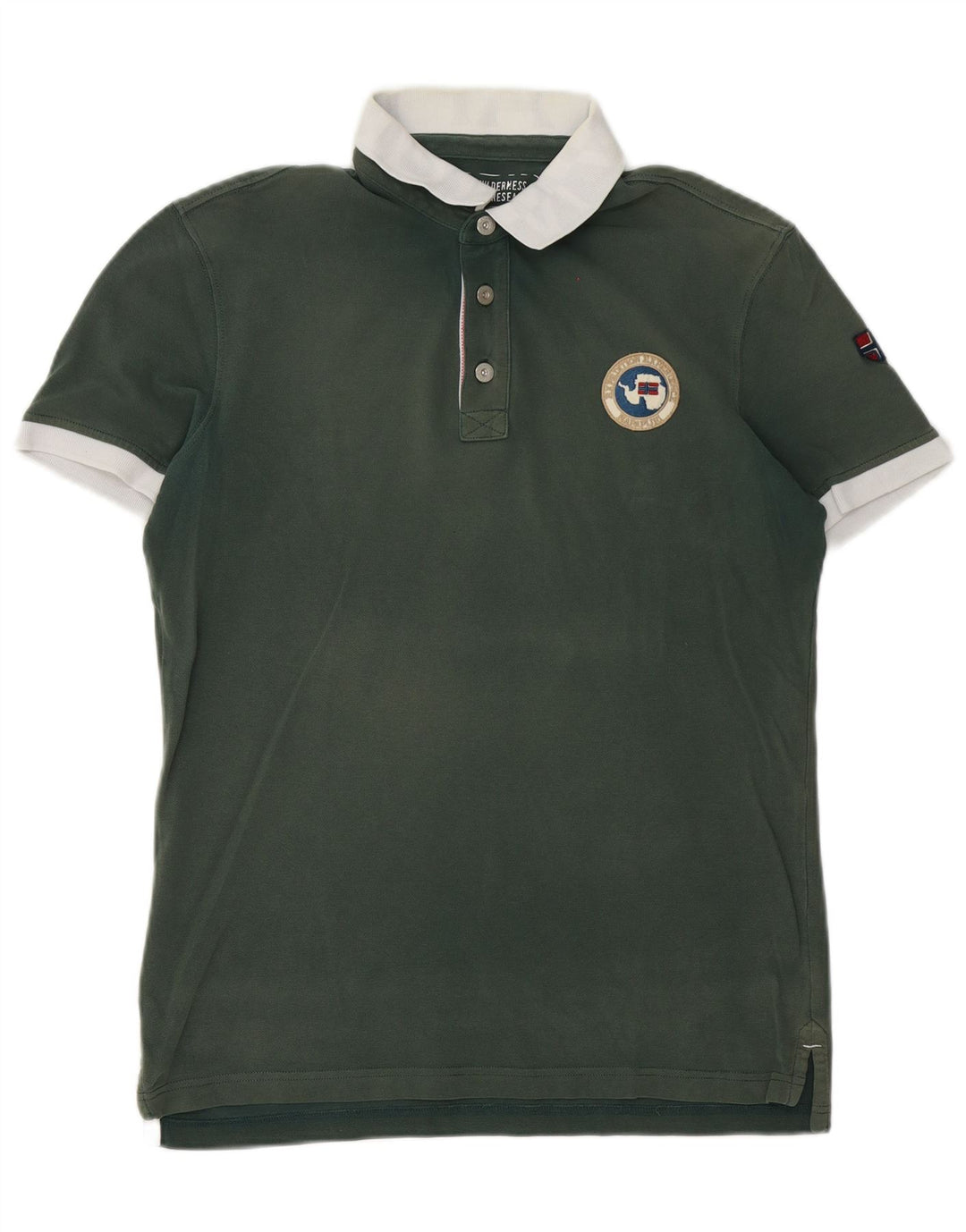 Napapijri Herre Rugby Polo Shirt Medium Green Colourblock