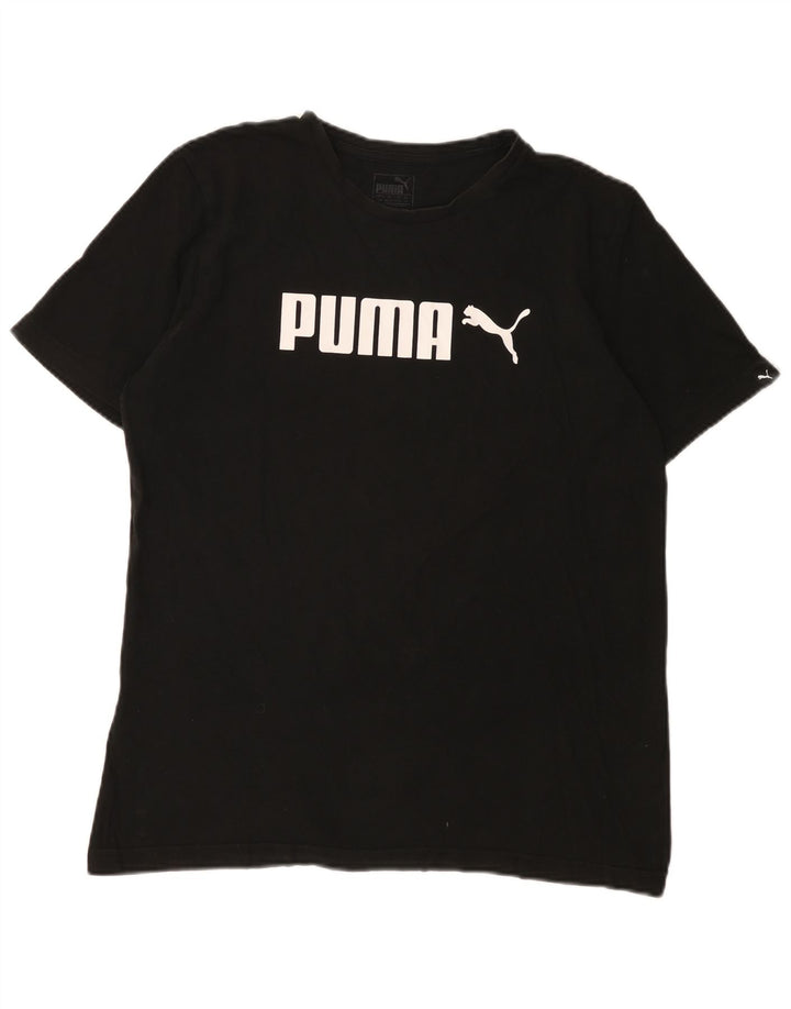 Puma Herre Grafisk T-Shirt Top Medium Sort Bomuld