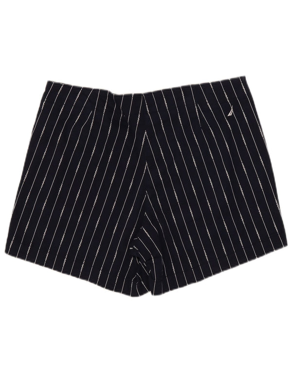 Nautica Chino Shorts til kvinder US 12 Large W35 Marineblå nålestribet bomuld