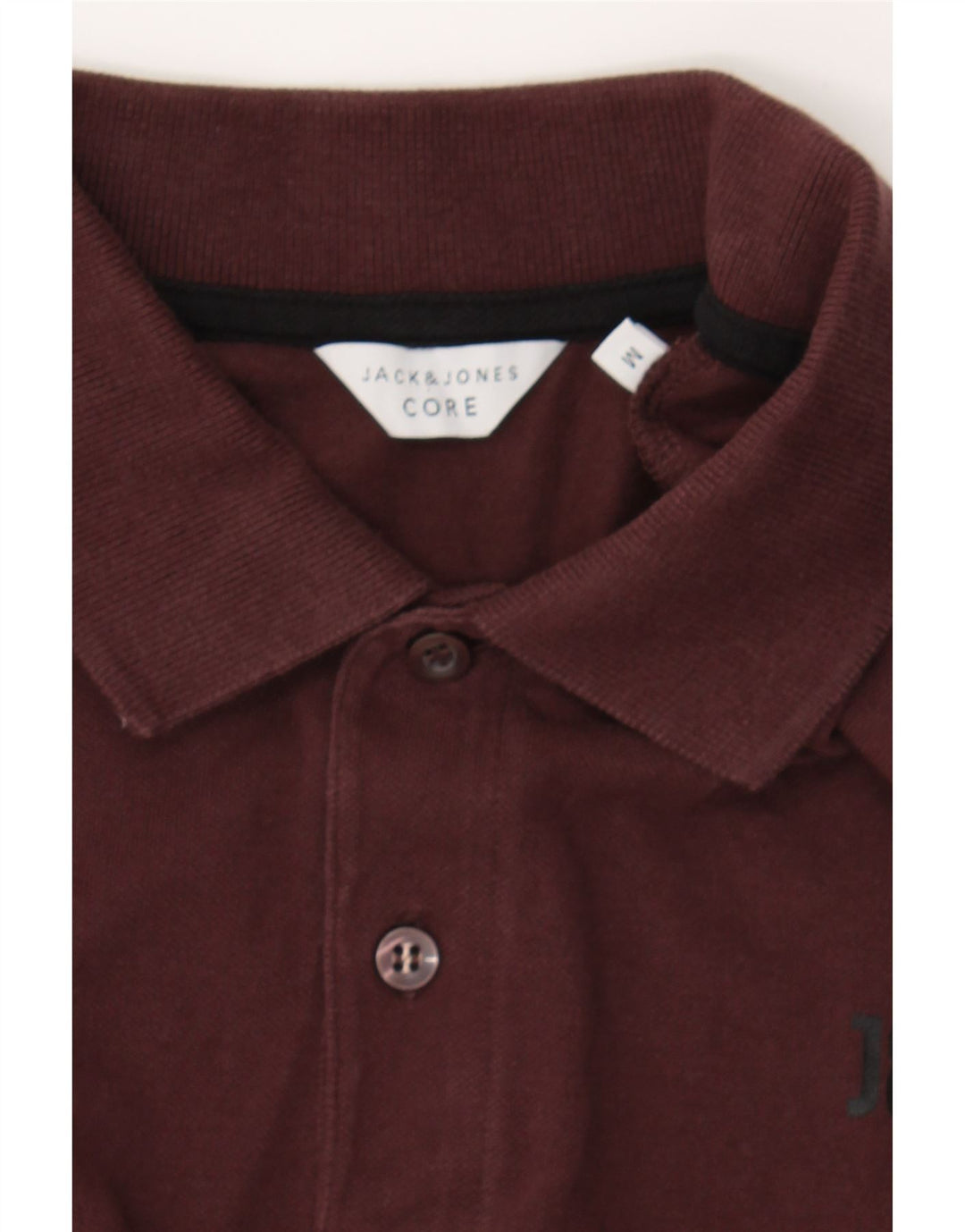 JACK & JONES Mens Polo Shirt Medium Maroon Cotton Vintage Jack & Jones and Second-Hand Jack & Jones from Messina Hembry 