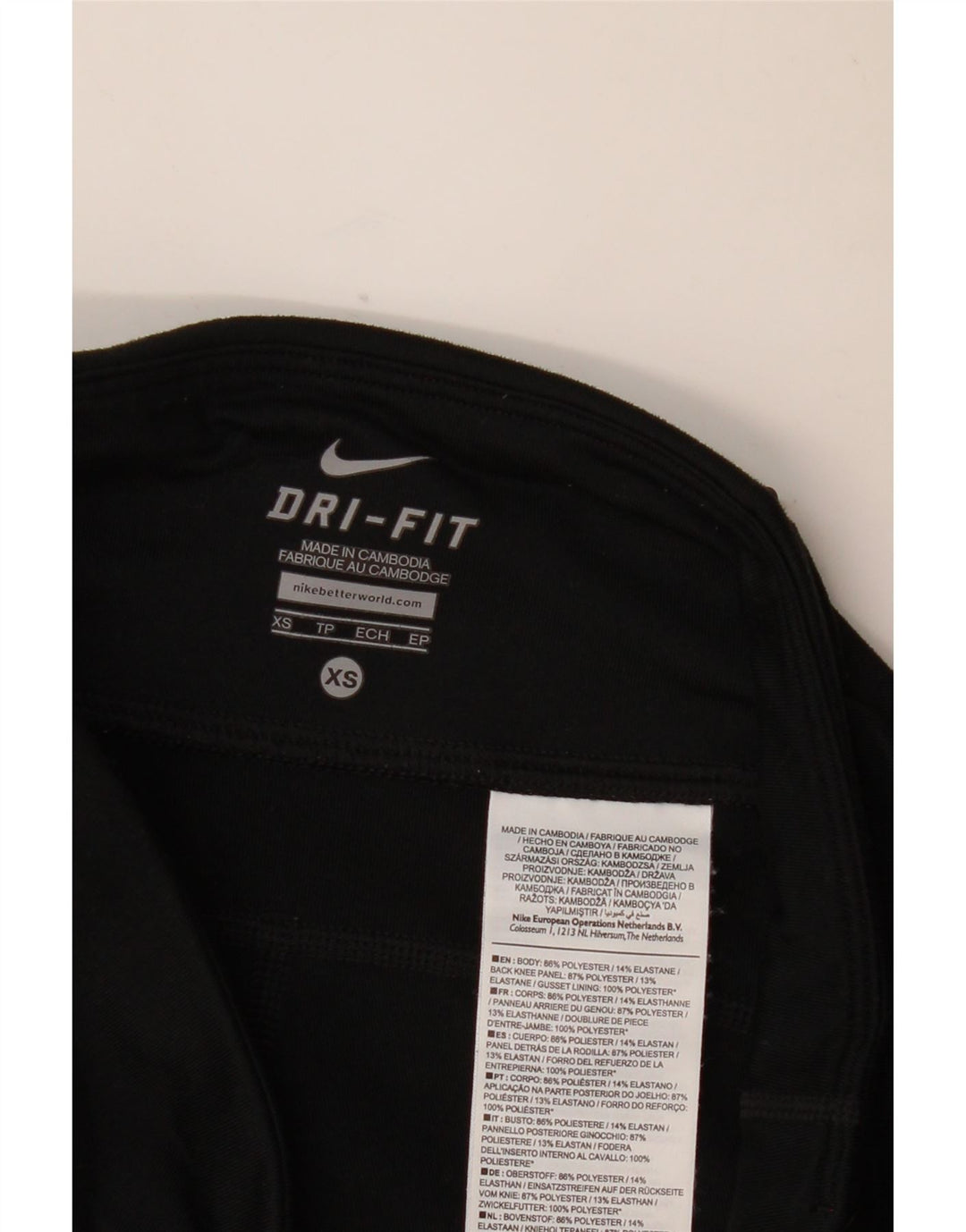 NIKE Dame Dri Fit Leggings UK 6 XS sort polyester