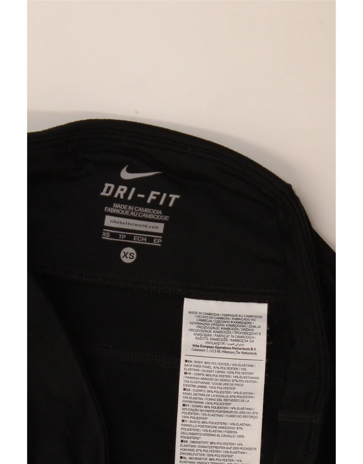 NIKE Dame Dri Fit Leggings UK 6 XS sort polyester