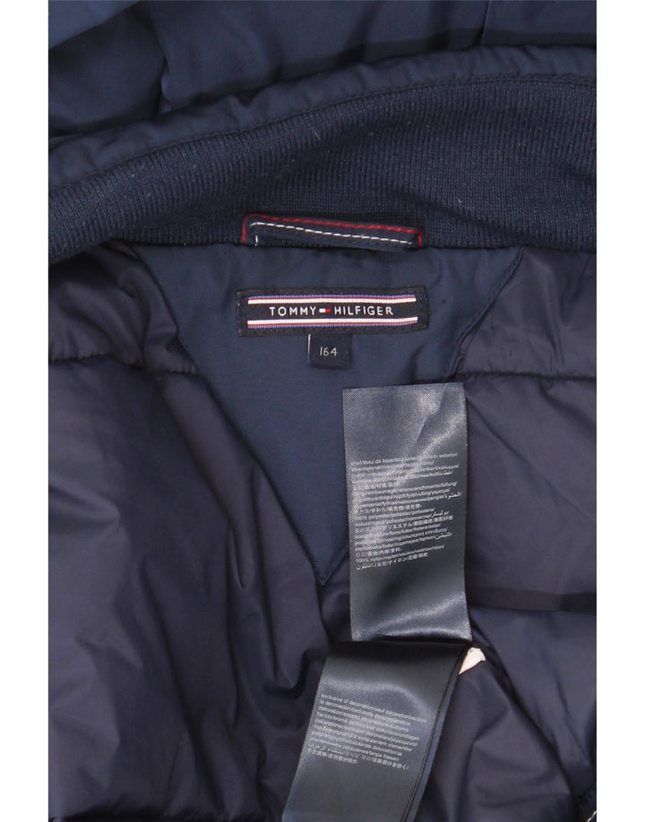 Tommy Hilfiger drenge hætte polstret frakke 13-14 år marineblå polyester
