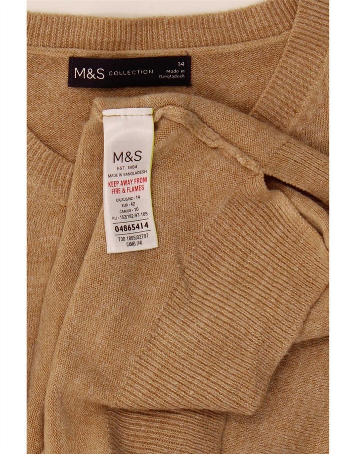 Marks & Spencer Dame sweater med rund hals DK 14 Medium Beige Akryl