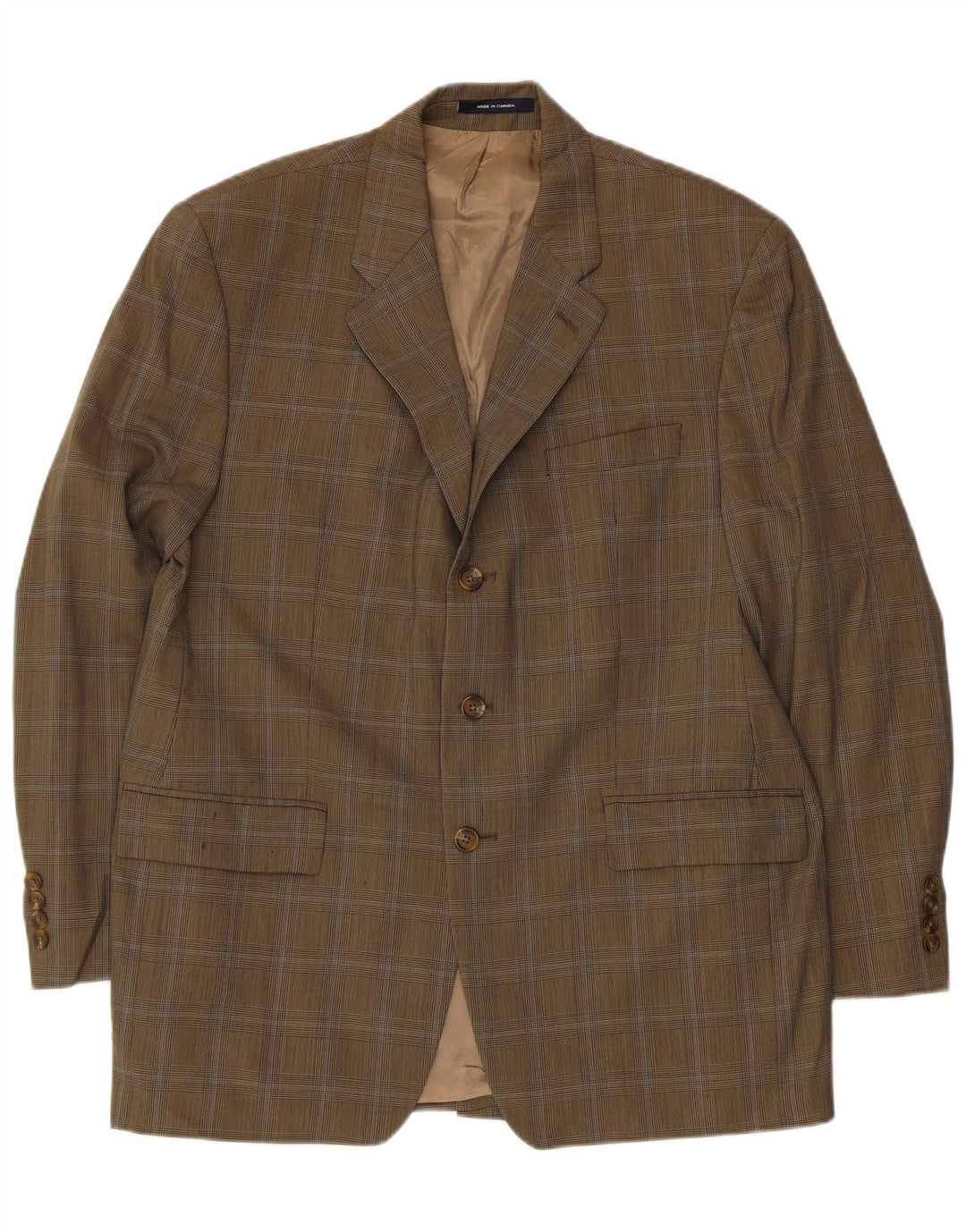 Chaps Ralph Lauren Herre 3-knaps blazerjakke UK 40 Large Khaki Check
