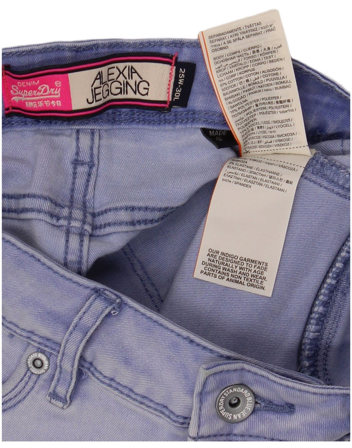 Superdry Dame Alexia Distressed Jegging Jeans W25 L30 Blå Bomuld