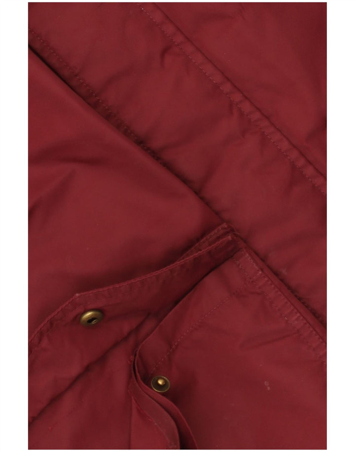 Vans Herre Hooded Parka Jacket UK 38 Medium Burgundy Nylon