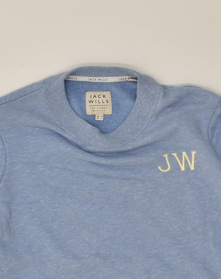 JACK WILLS Womens Sweatshirt Jumper UK 6 XS Blue Flecked Polyester | Vintage Jack Wills | Thrift | Second-Hand Jack Wills | Used Clothing | Messina Hembry 