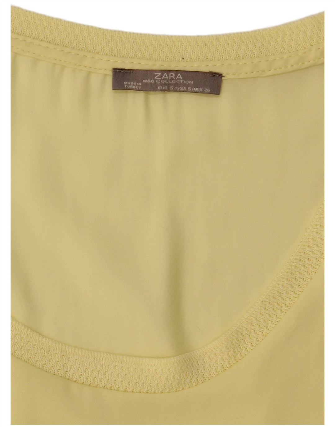 Zara Dame Bluse Top UK 10 Lille Gul