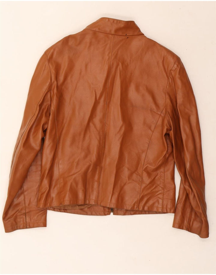 VINTAGE Womens Leather Jacket IT 48 XL Brown Leather Vintage Vintage and Second-Hand Vintage from Messina Hembry 