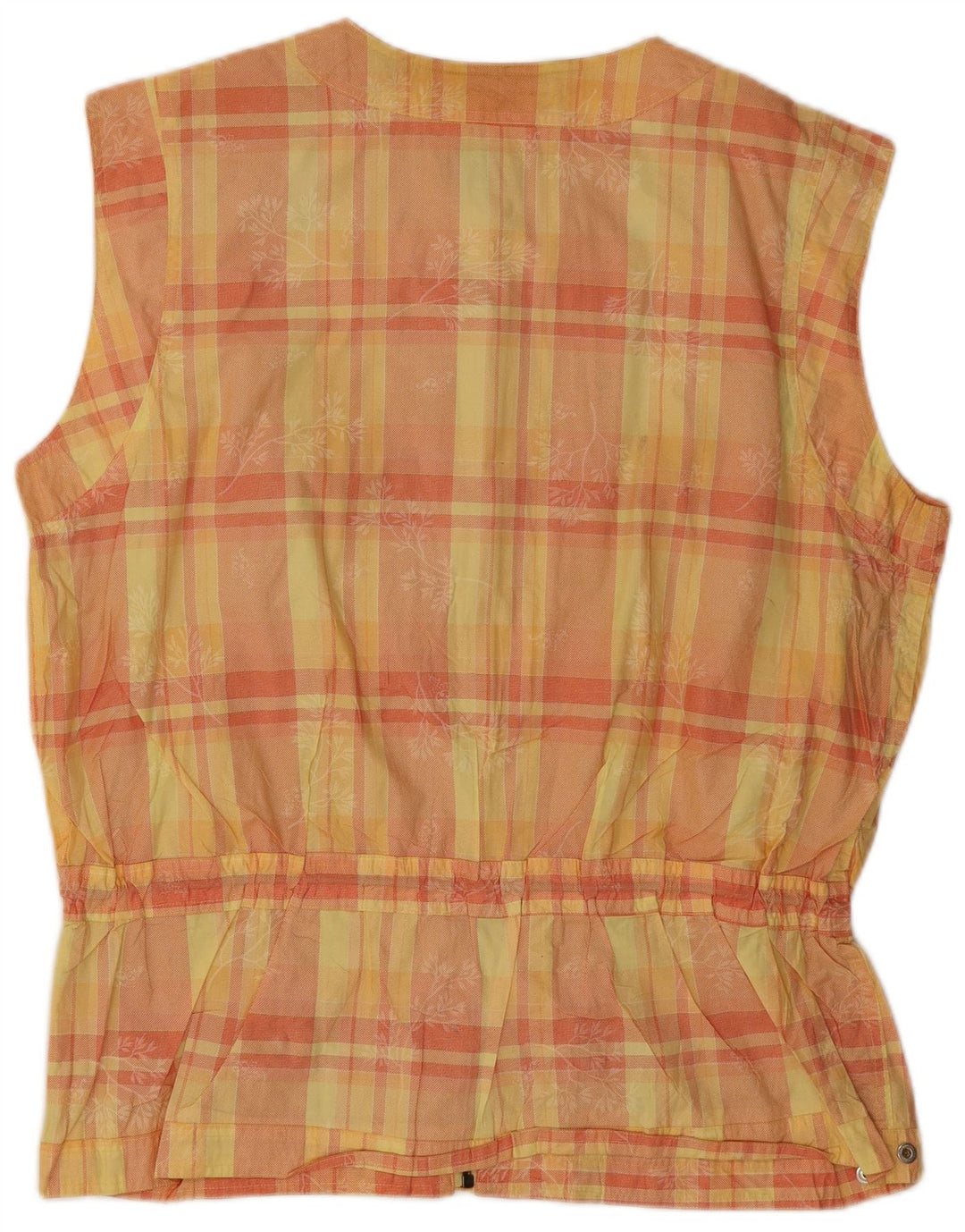Vintage Dame Oversized Gilet IT 46 Stor Gul Ternet Bomuld