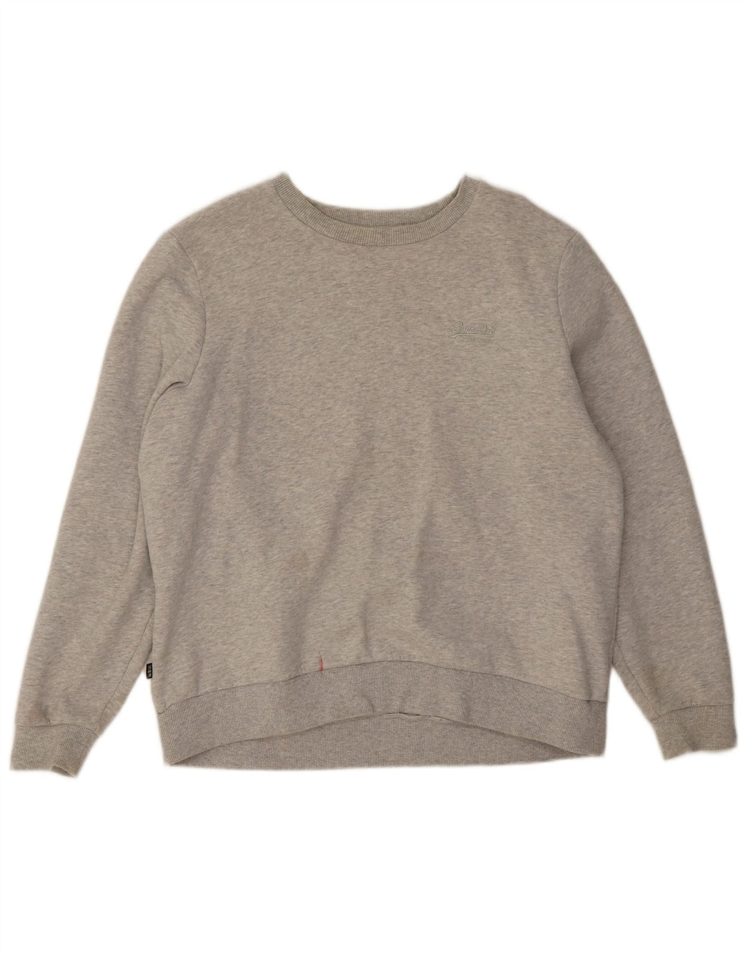 Superdry Dame Oversized Sweatshirt Jumper UK 16 Stor Grå Bomuld