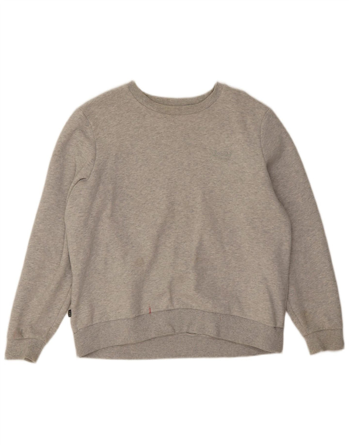 Superdry Dame Oversized Sweatshirt Jumper UK 16 Stor Grå Bomuld