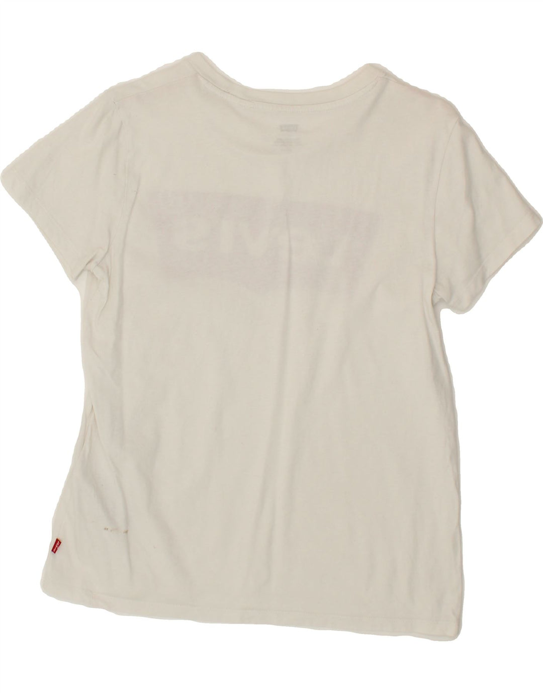 LEVI'S Womens Graphic T-Shirt Top UK 10 Small White Vintage Levi's and Second-Hand Levi's from Messina Hembry 