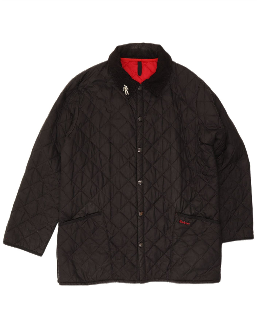 Barbour Herre quiltet jakke UK 40 Stor sort polyamid