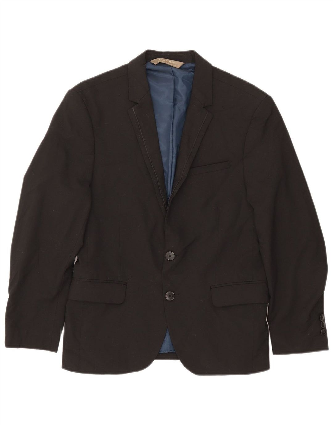 Zara Herre 2-knaps blazerjakke EU 44 XS Sort polyester