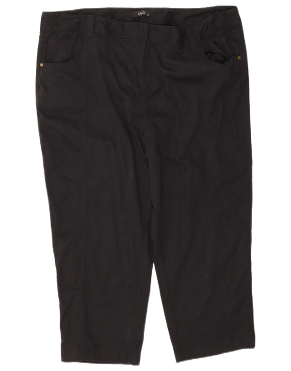 M&Co Dame Capri Bukser UK 20 XL W40 L22 Sort Bomuld