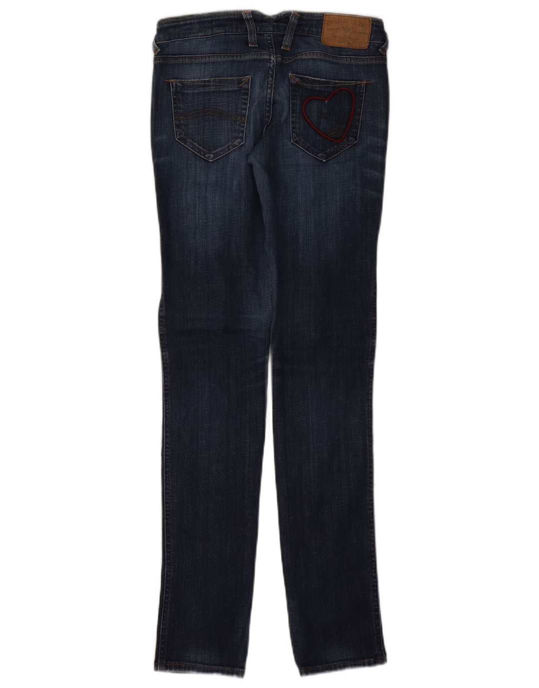 Armani Dame Grafiske Slim Jeans W26 L32 Marineblå Bomuld