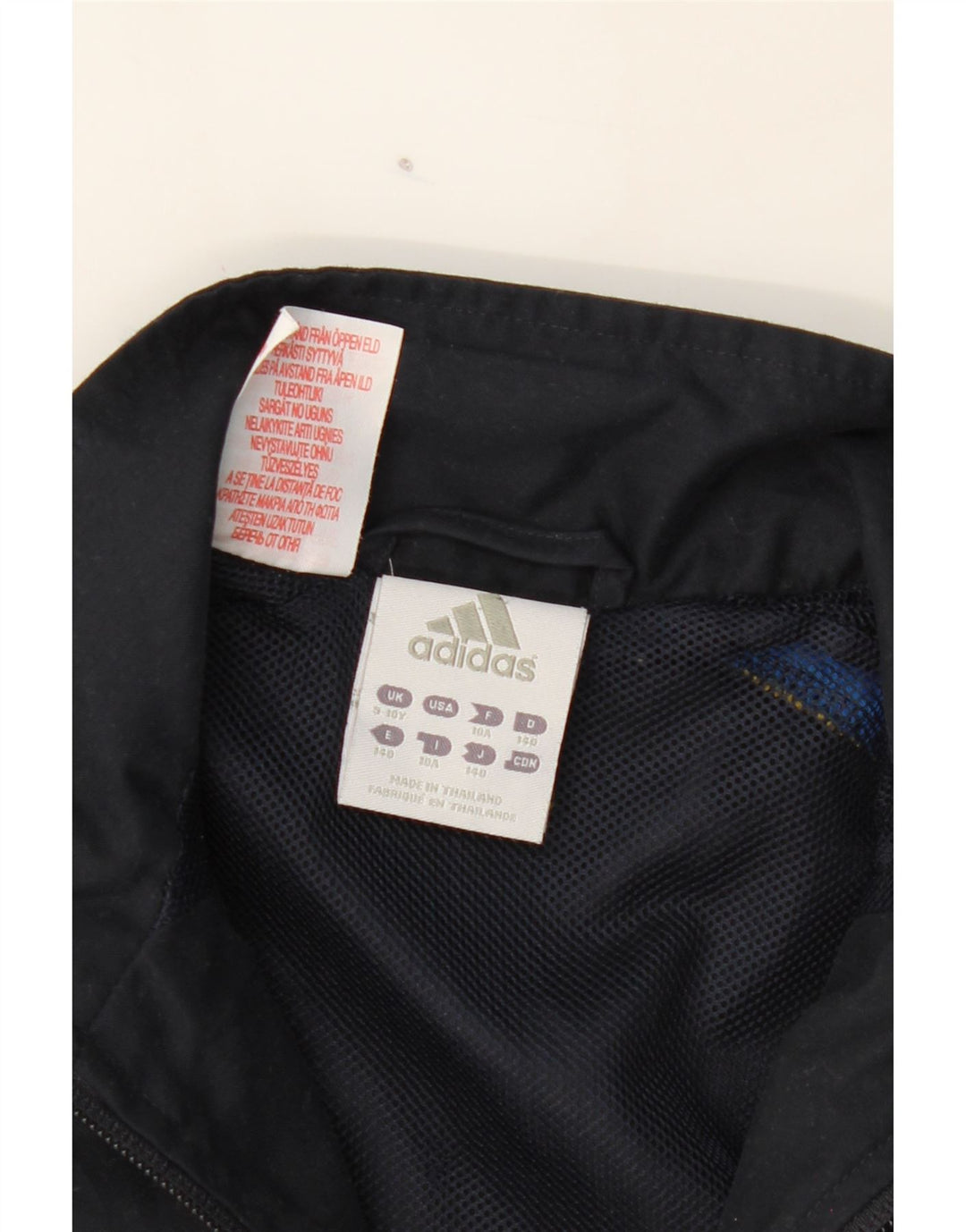 ADIDAS Boys Graphic Tracksuit Top Jacket 9-10 Years Black Colourblock Vintage Adidas and Second-Hand Adidas from Messina Hembry 