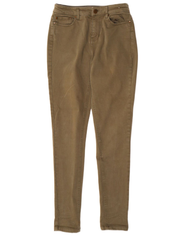 JOULES Dame Skinny Jeans UK 10 Small W28 L30 Khaki Tencel