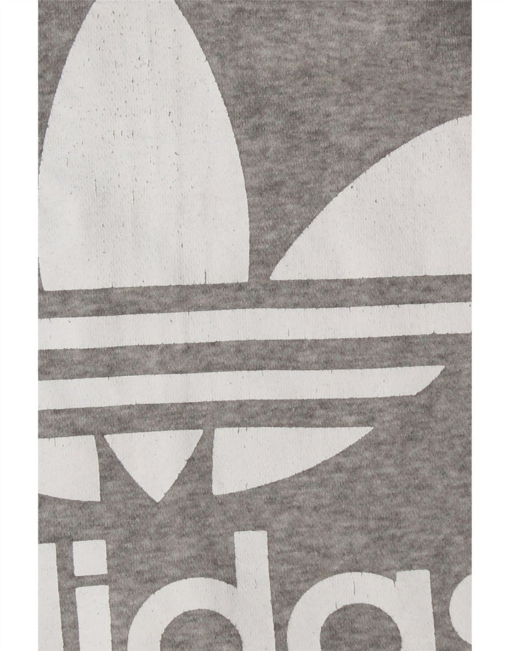 ADIDAS Grafisk hættetrøje til kvinder UK 10 Lille grå bomuld