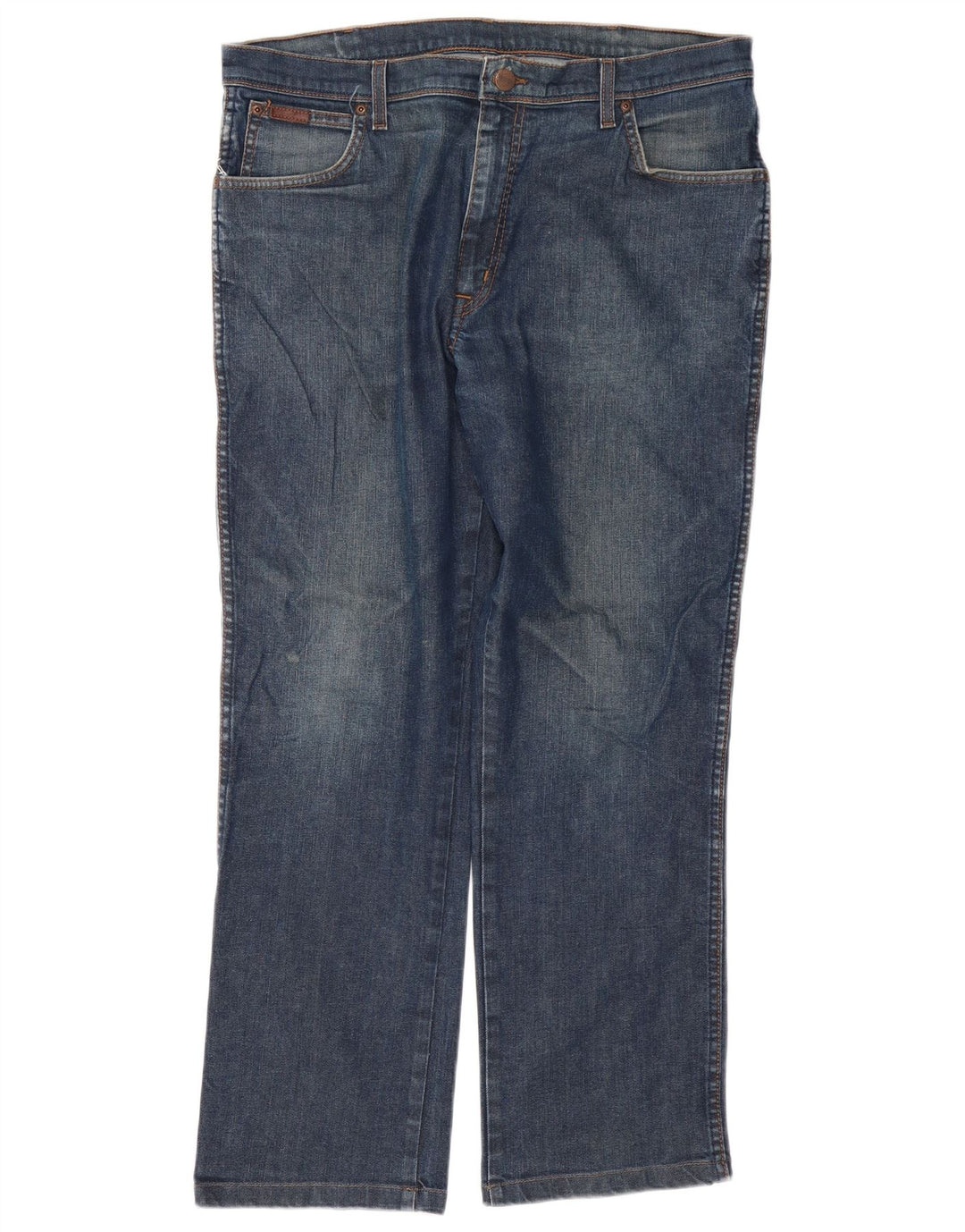 Wrangler Herre Texas Stretch Straight Jeans W38 L29 Blå Bomuld