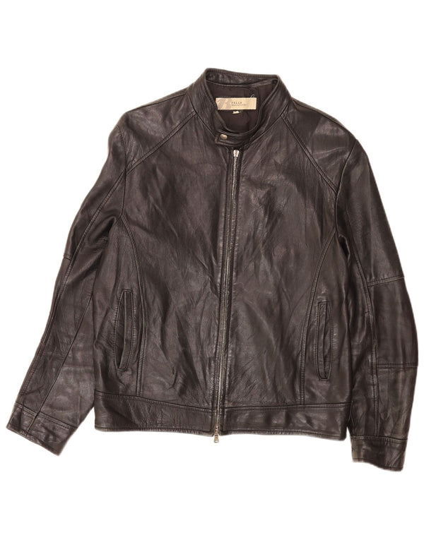 Bata Herre Bomber Læderjakke IT 50 Medium Sort
