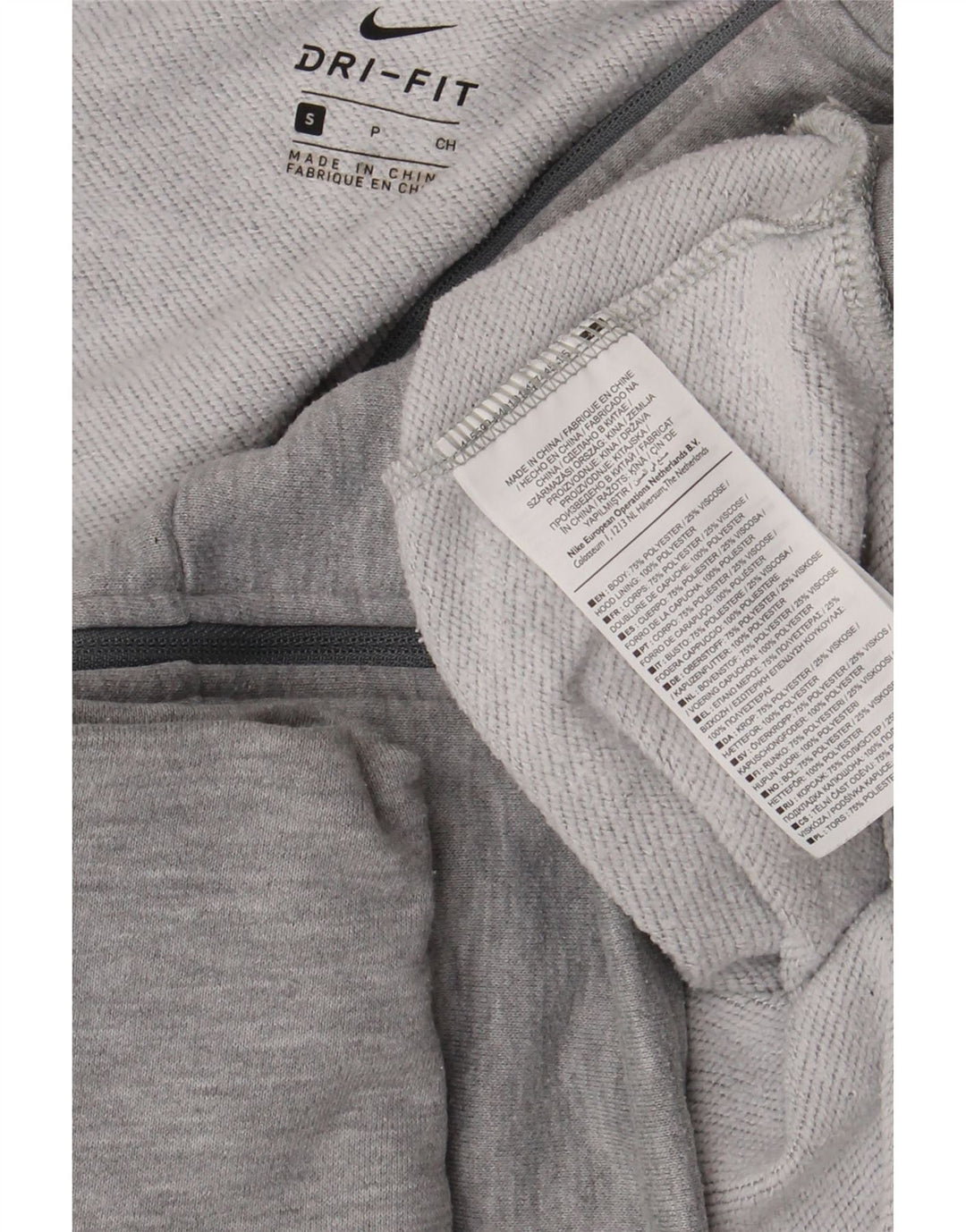 Nike Dame Dri Fit Oversized hættetrøje med lynlås UK 10 Lille grå polyester
