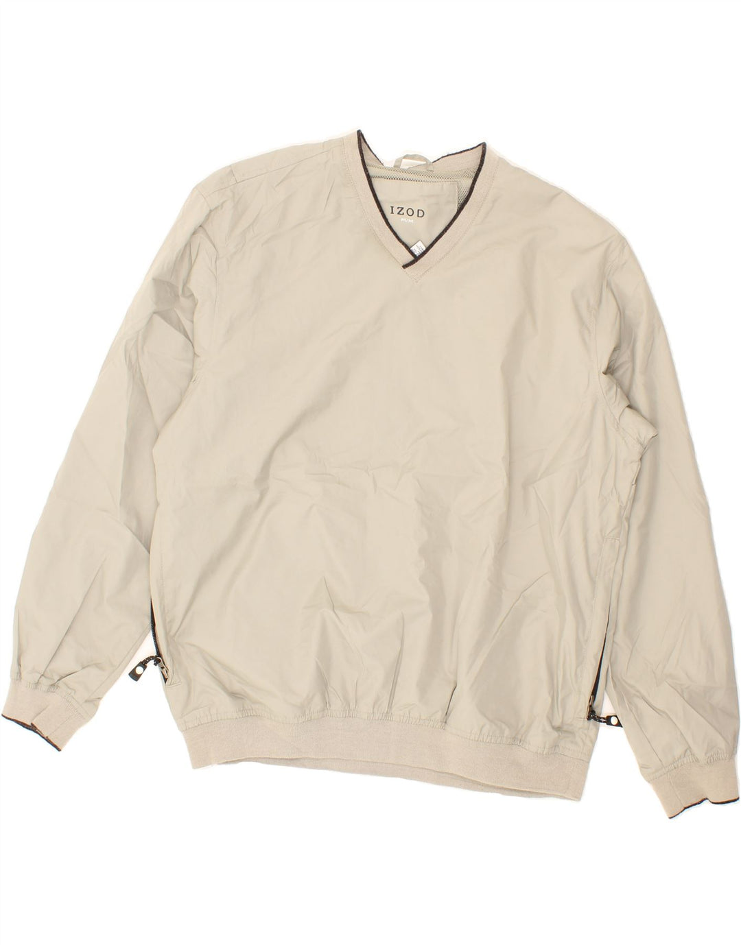 IZOD Mens Pullover Tracksuit Top Jacket Medium Beige Polyester Vintage Izod and Second-Hand Izod from Messina Hembry 