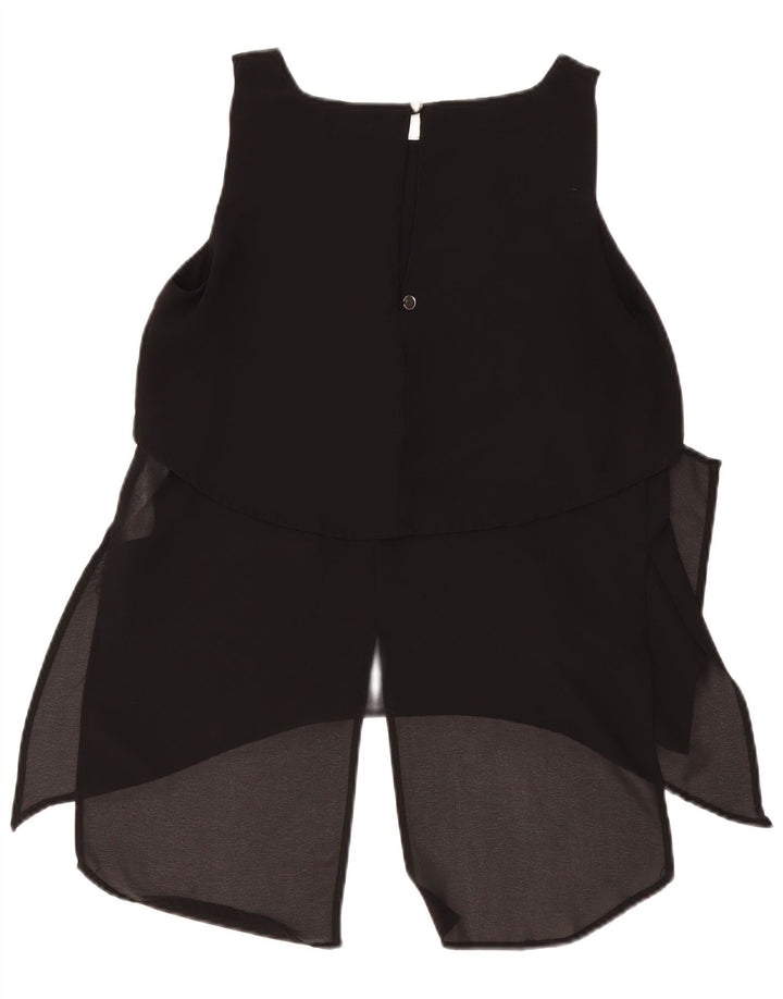 Liu Jo Dame ærmeløs bluse Top IT 42 Medium Sort Polyester