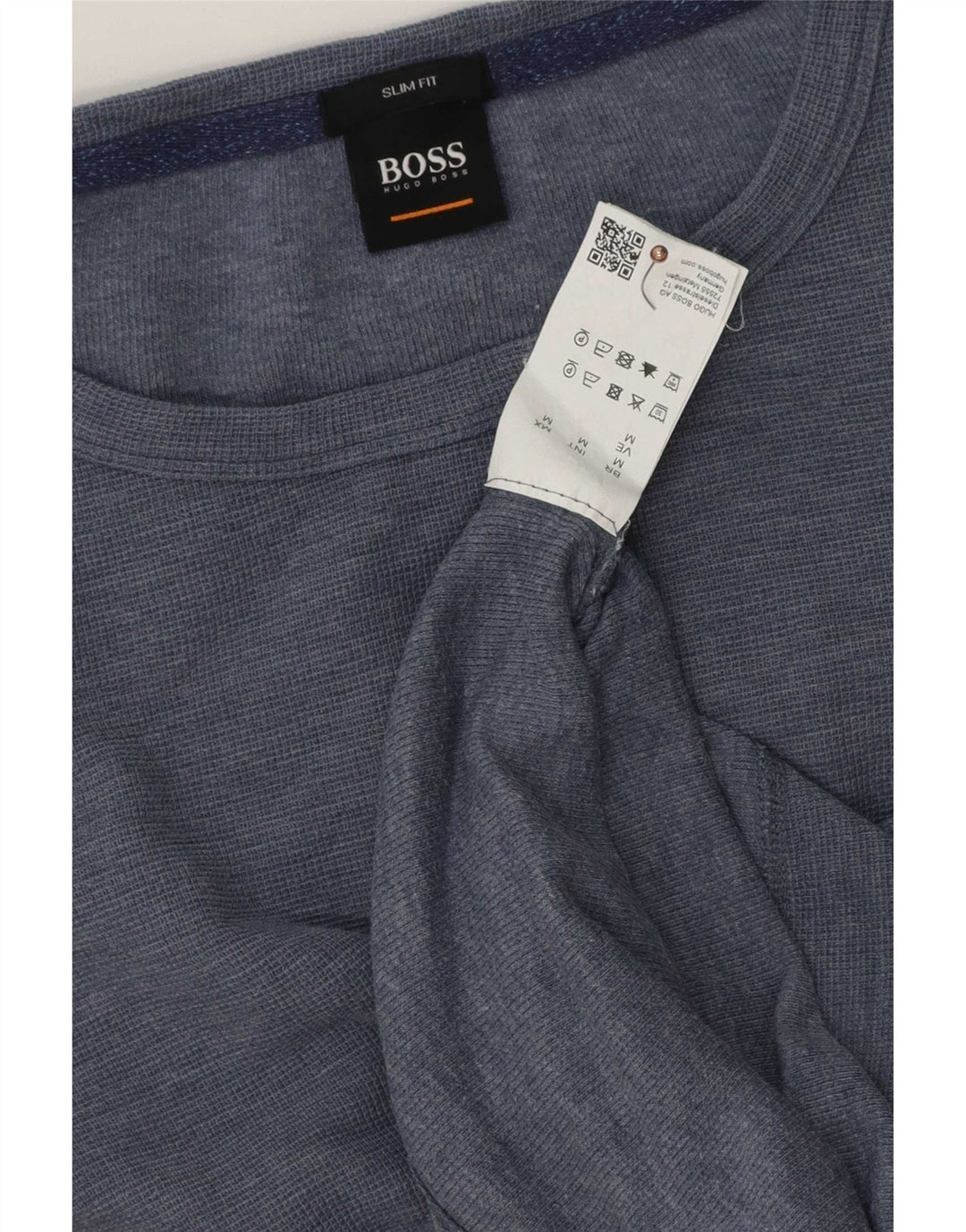Hugo Boss Herre Top Langærmet Medium Navy Blue Flecked Bomuld