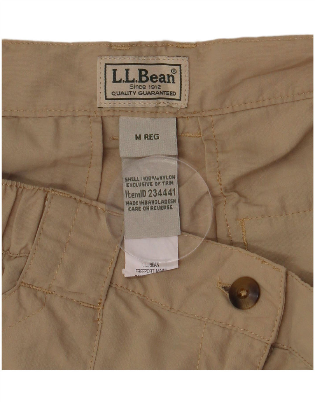 L.L.BEAN Herre Cargo Shorts Medium W32 Beige Nylon