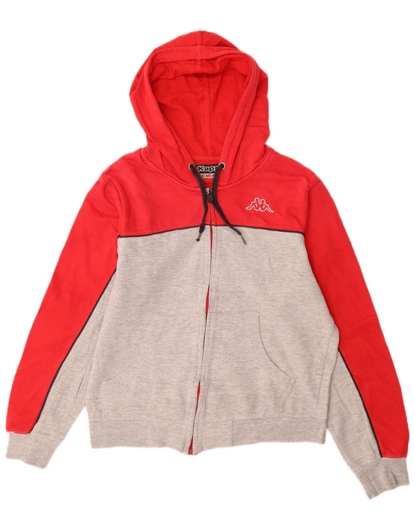 KAPPA hættetrøje med lynlås til kvinder UK 10 Small Red Colourblock Bomuld