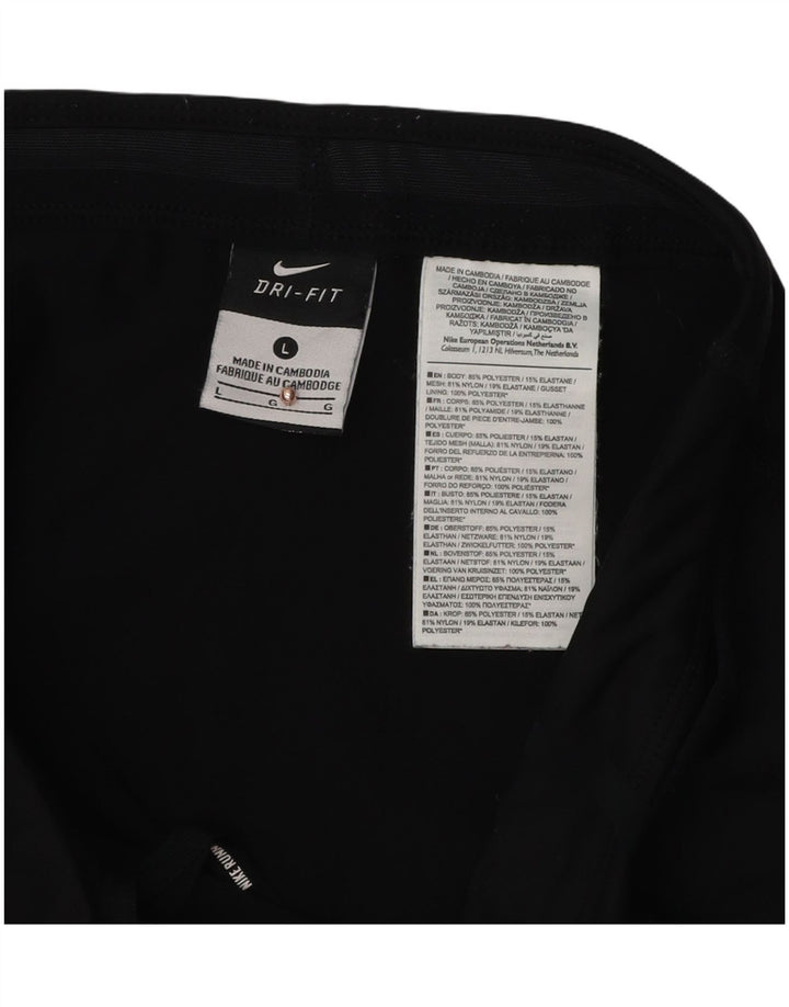 Nike Dame Dri Fit Capri Leggings UK 14 Large Black Polyester