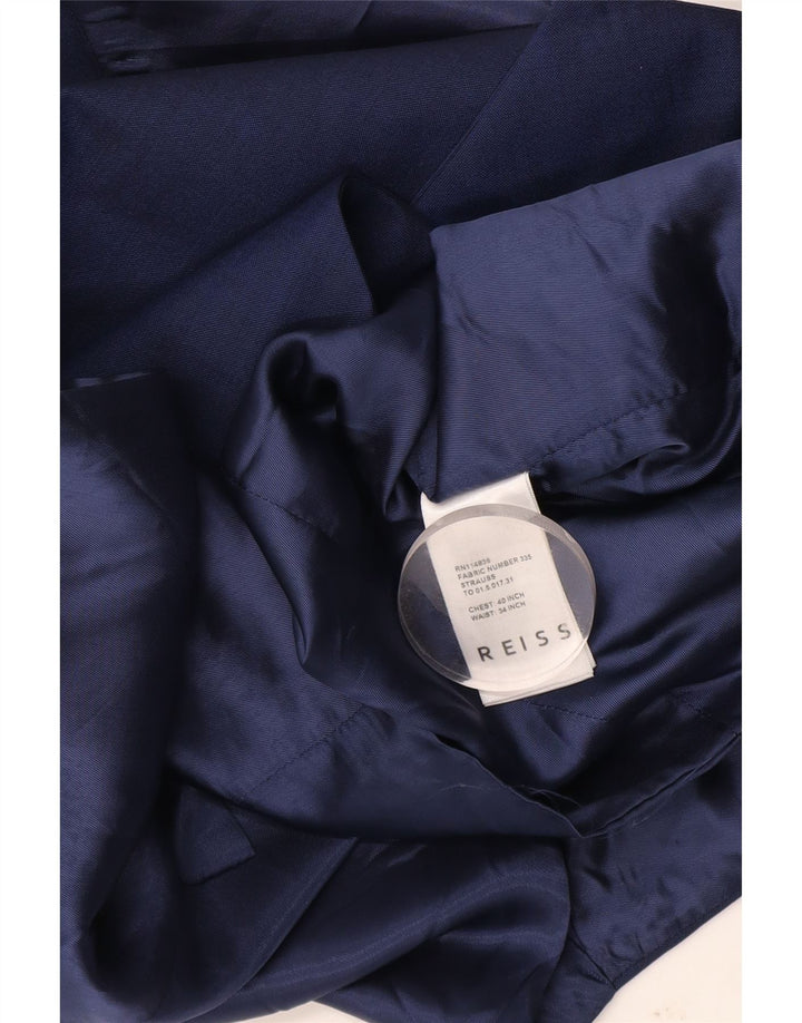 Reiss herrevest medium marineblå uld